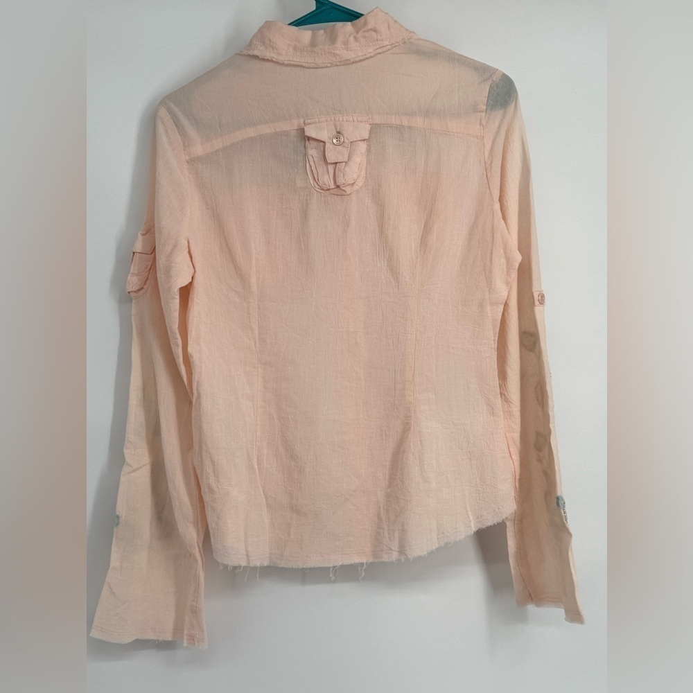 NWT Mur Mur 100% Cotton Embellished Blush blouse - Picture 2 of 9